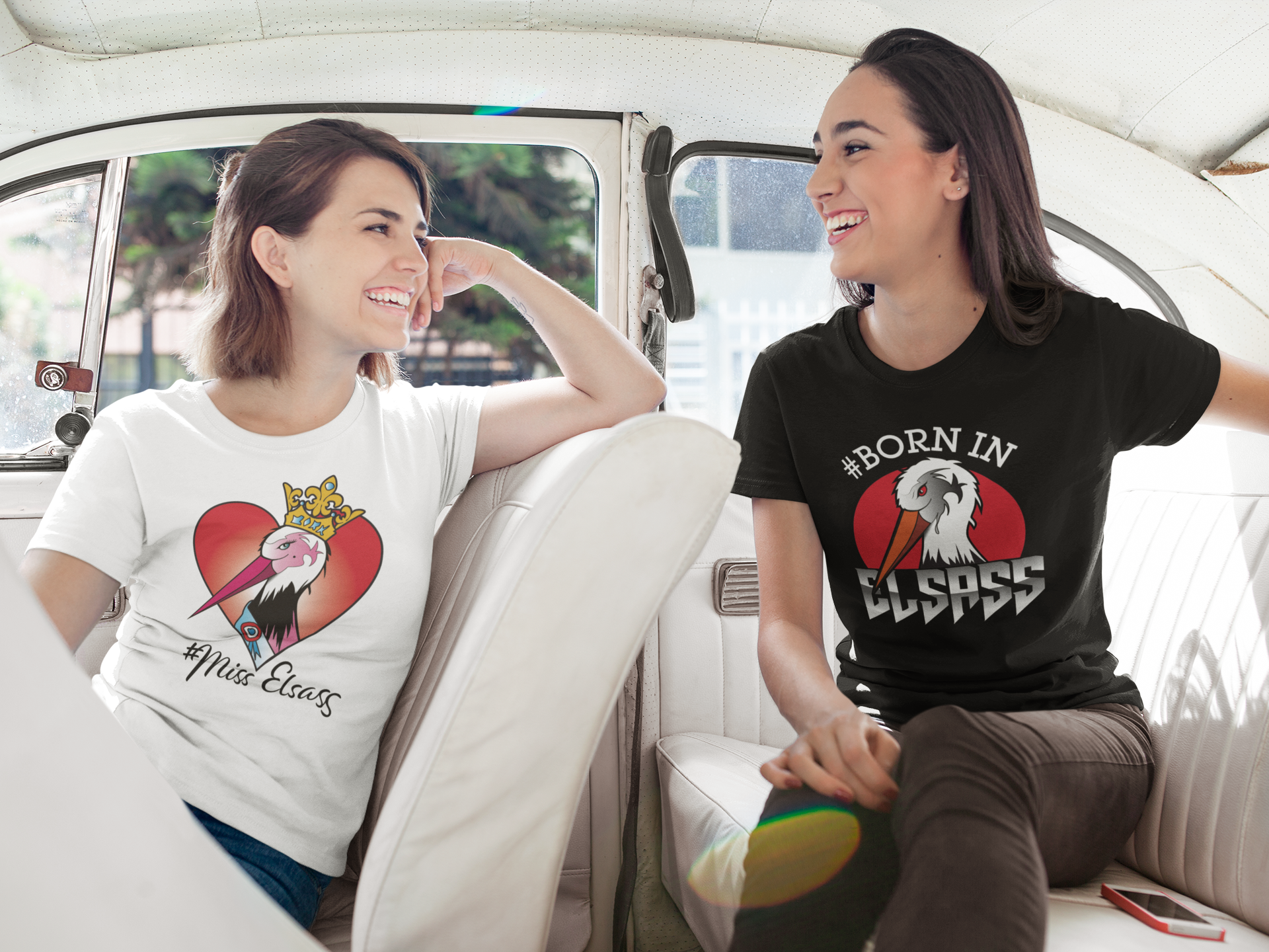 Tshirt Femme Born in Elsass et Miss Elsass - Bretzel airlines