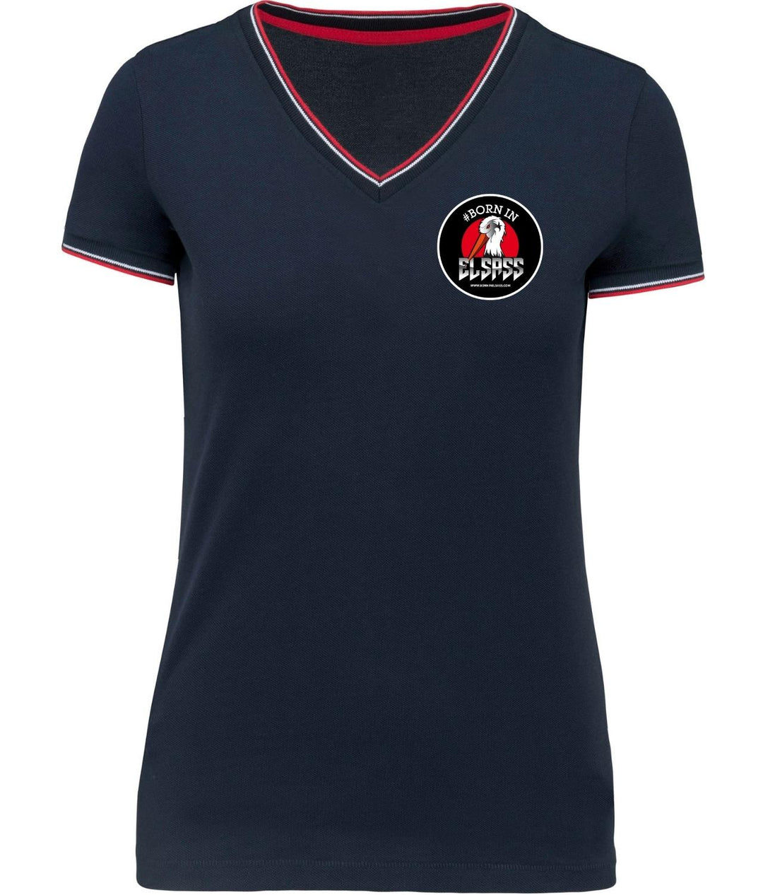 T-Shirt Col V femme - Maille piquée - 100% coton de Born In Elsass