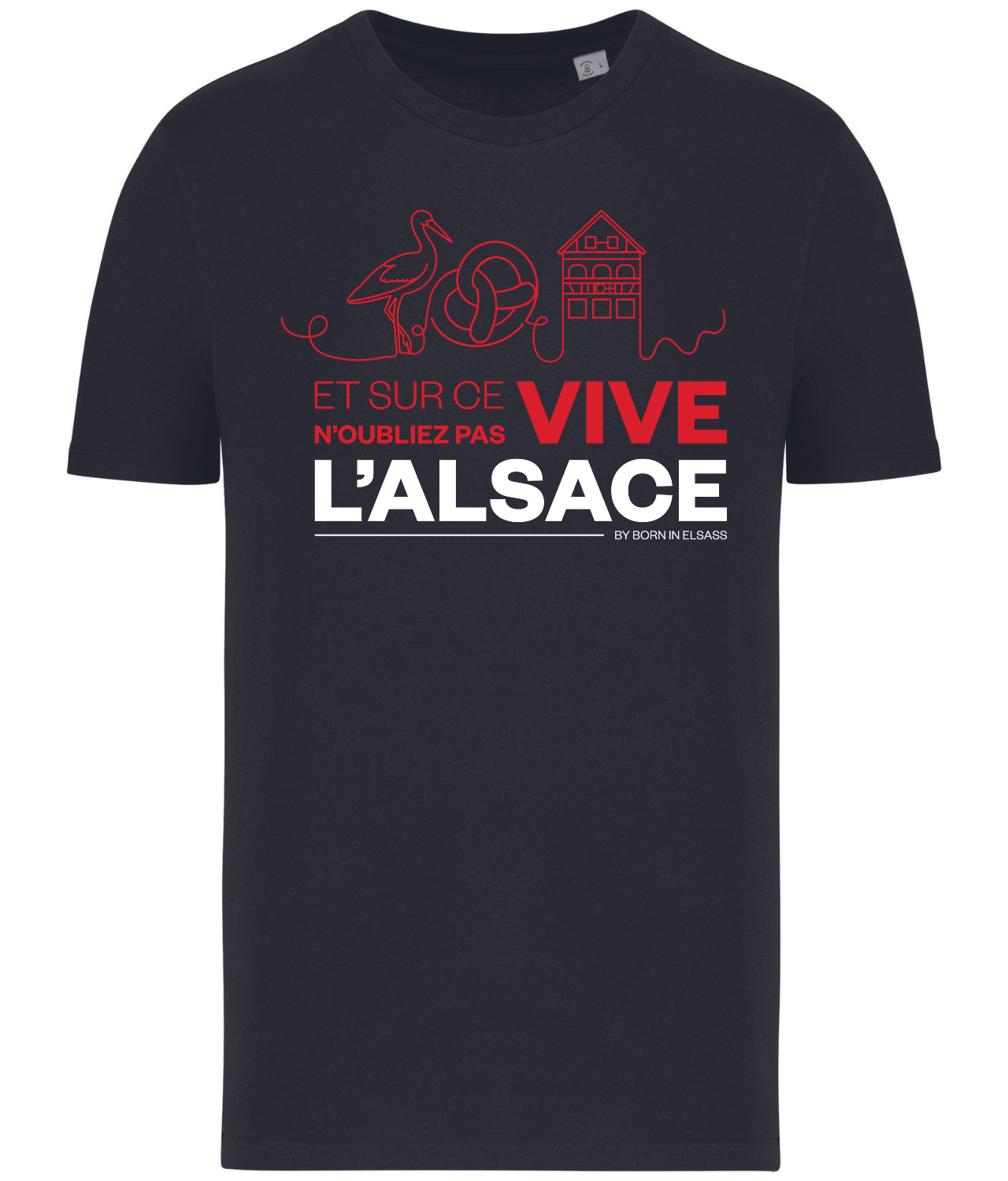 T-Shirt Vive L'Alsace by Cookie - Version Homme de Born In Elsass