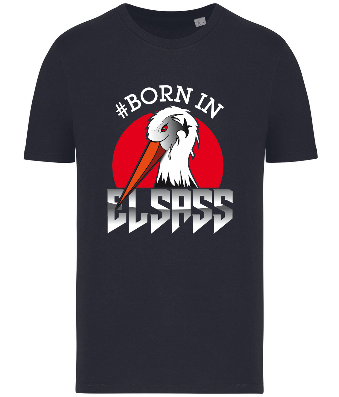 T-Shirt Born In Elsass Noir Mixte - 100% Coton Biologique de Born In Elsass